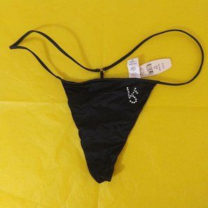 Vintage 2002 RARE VICTORIA'S SECRET SMOOTH V STRING PANTIES Black M NWT